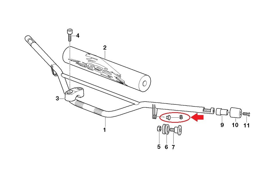 NOS OEM BMW 94-07 R 1100 GS R 1100 R R 850 R HANDLEBAR COVERING CAP #32712313893 - MotoRaider