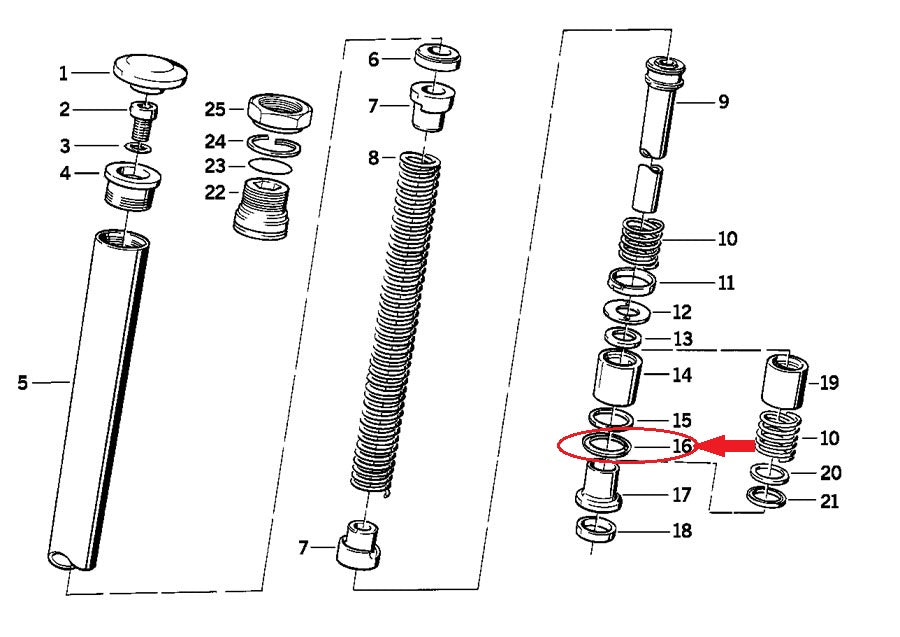 NOS OEM BMW 86-87 R100CS/RS/RT/T/65//LS/80 TELESCOPE FORK LOCK RING #31421242646 - MotoRaider