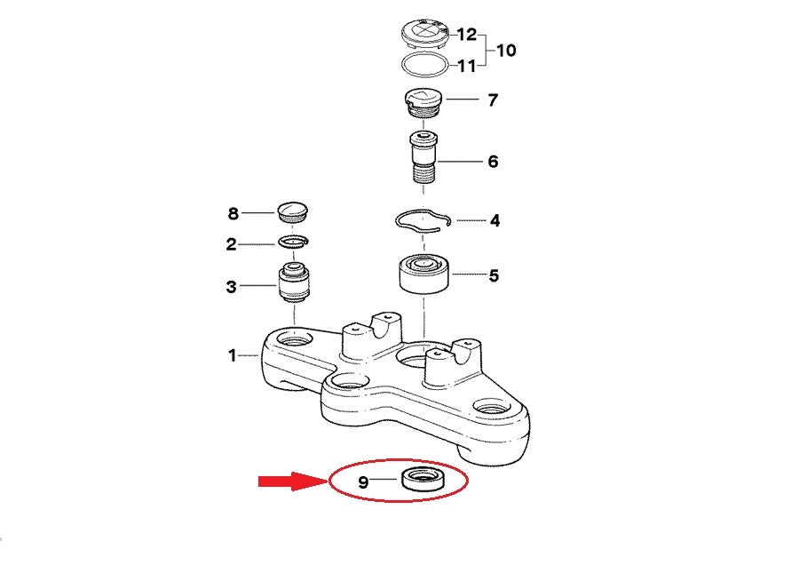 OEM BMW 84-07 R100GS/1150GS/1200C/850R UPPER FORK CRSS BRACE SUPPORT 31422314128 - MotoRaider