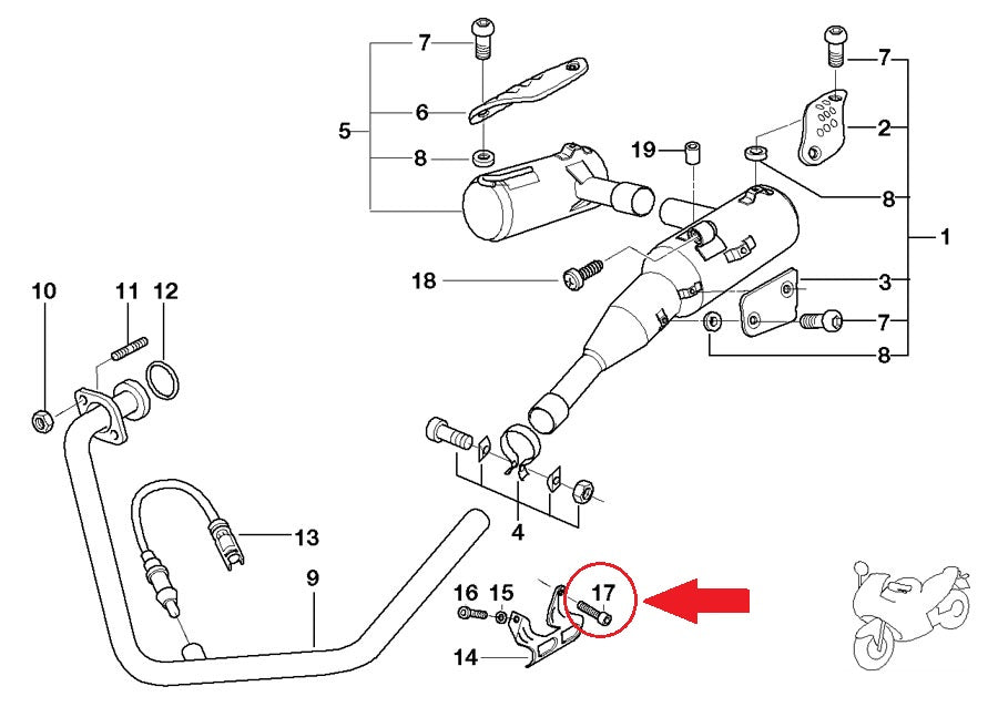 OEM BMW 85-16 C F G K R 100 1150 1200 OVAL HEAD SCREW 8x25-10.9 ZNS3 31421454619 - MotoRaider