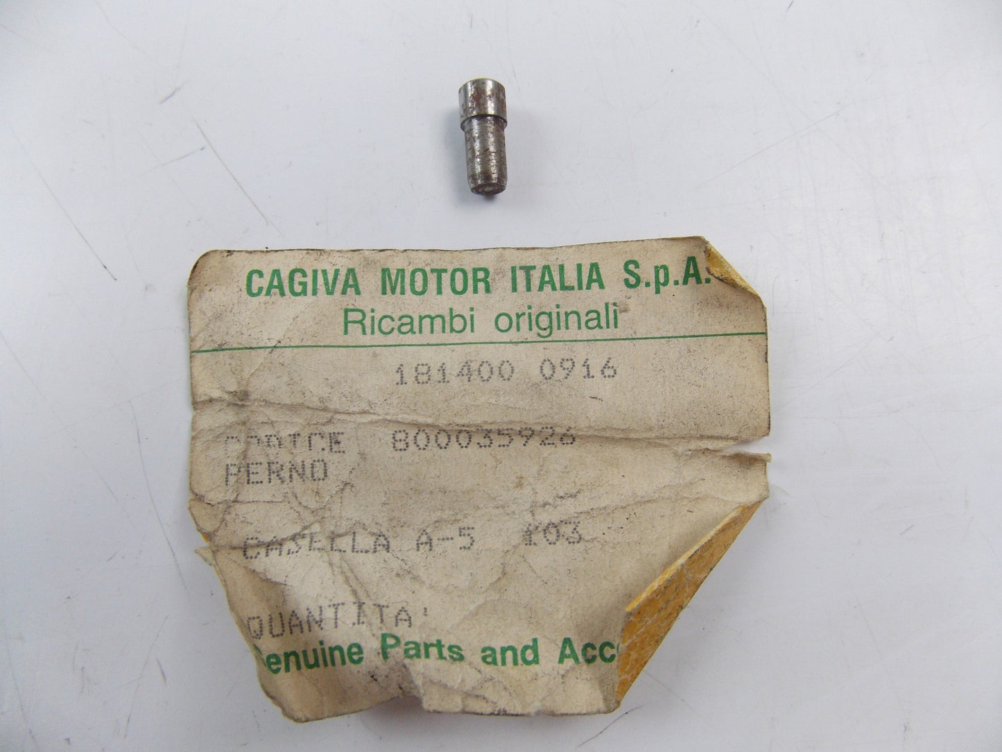 NOS OEM CAGIVA 1987 T4-350R/T4-350E DUCATI MORINI PIN 800035926 - MotoRaider