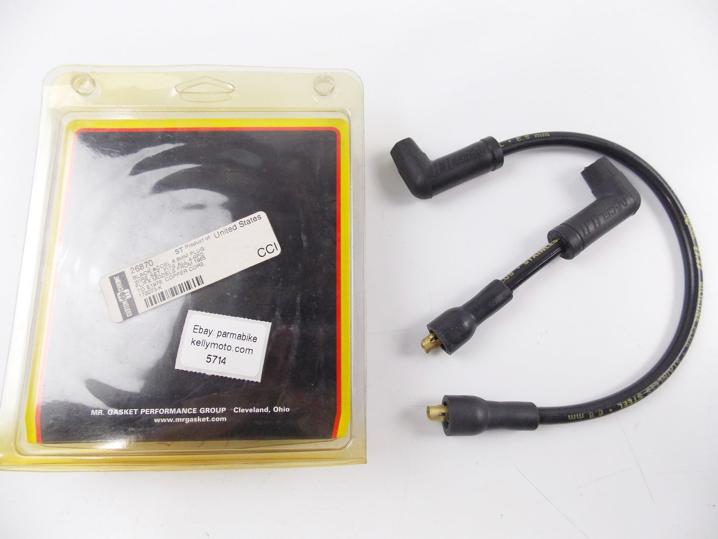 CUSTOM CHROME SPARK PLUG WIRE SET HARLEY 1965-1978 FL/FX 4-SPD 26870 OE#172073-K - MotoRaider