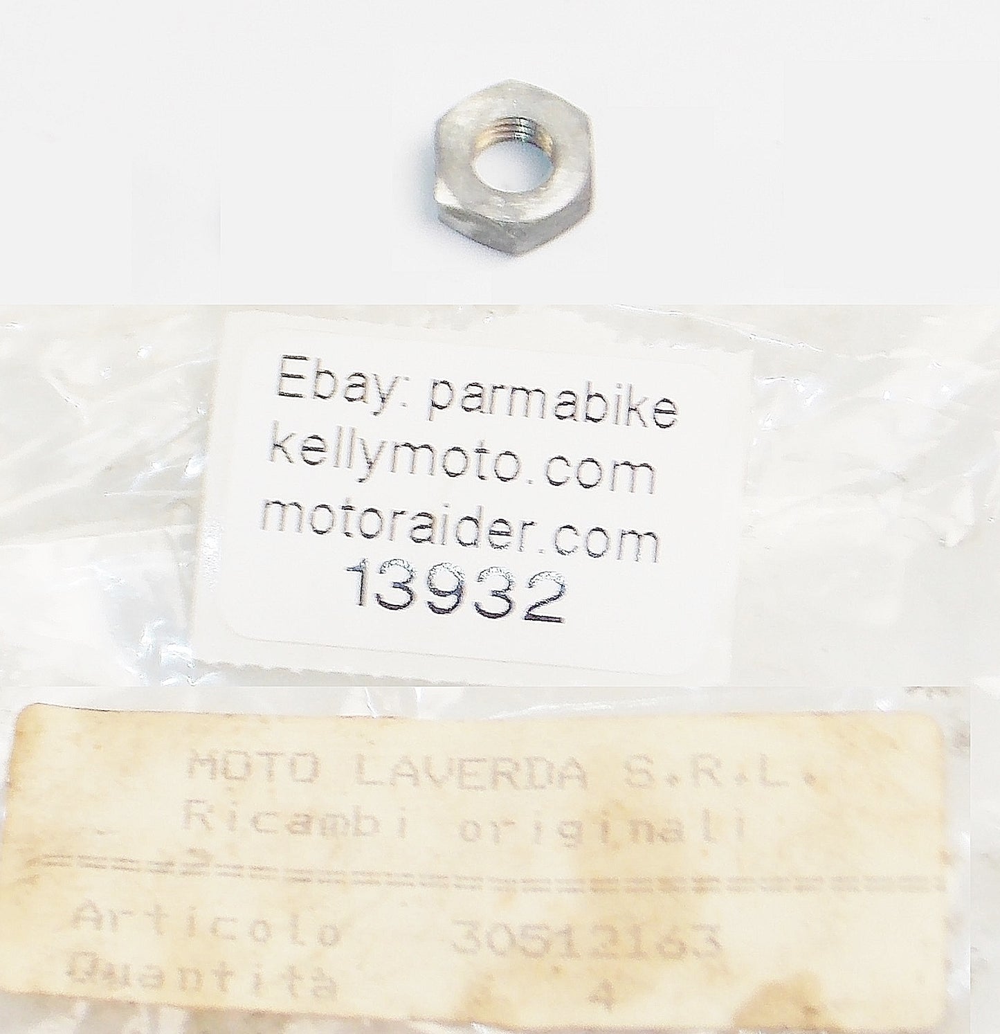 NOS OEM LAVERDA 1984 LB 125 STRADA SPORT CUSTOM SIDE STAND NUT MB 30512163 - MotoRaider