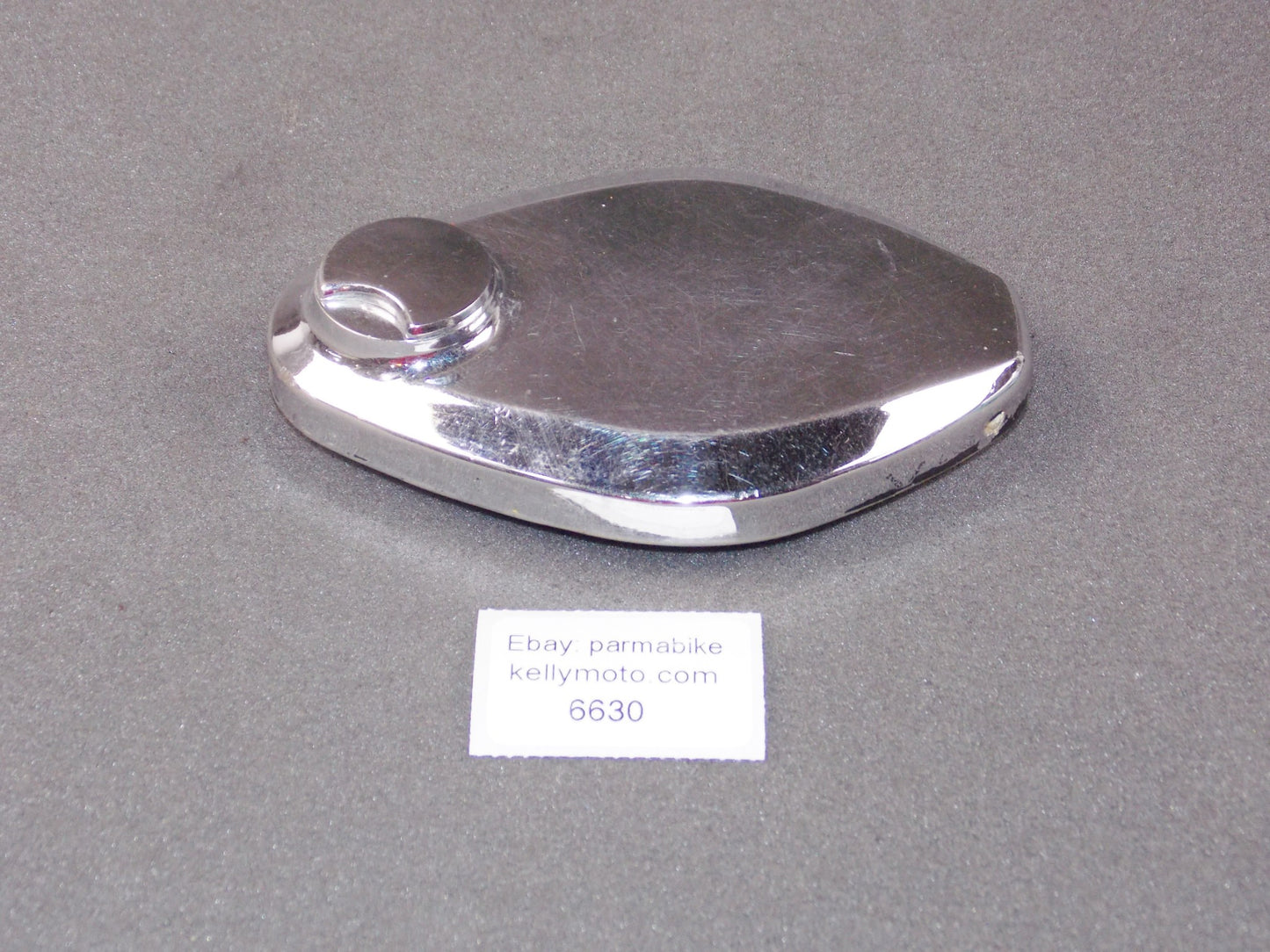 1970's KAWASAKI KZ 500 FUEL GAS PETROL RESERVOIR TANK CAP LID CHROME - MotoRaider