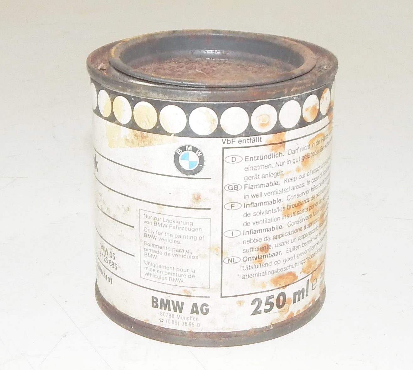 OEM BMW PAINT CAN 250ml ACRYLIC VARNISH BMW 222 51912307051 - MotoRaider