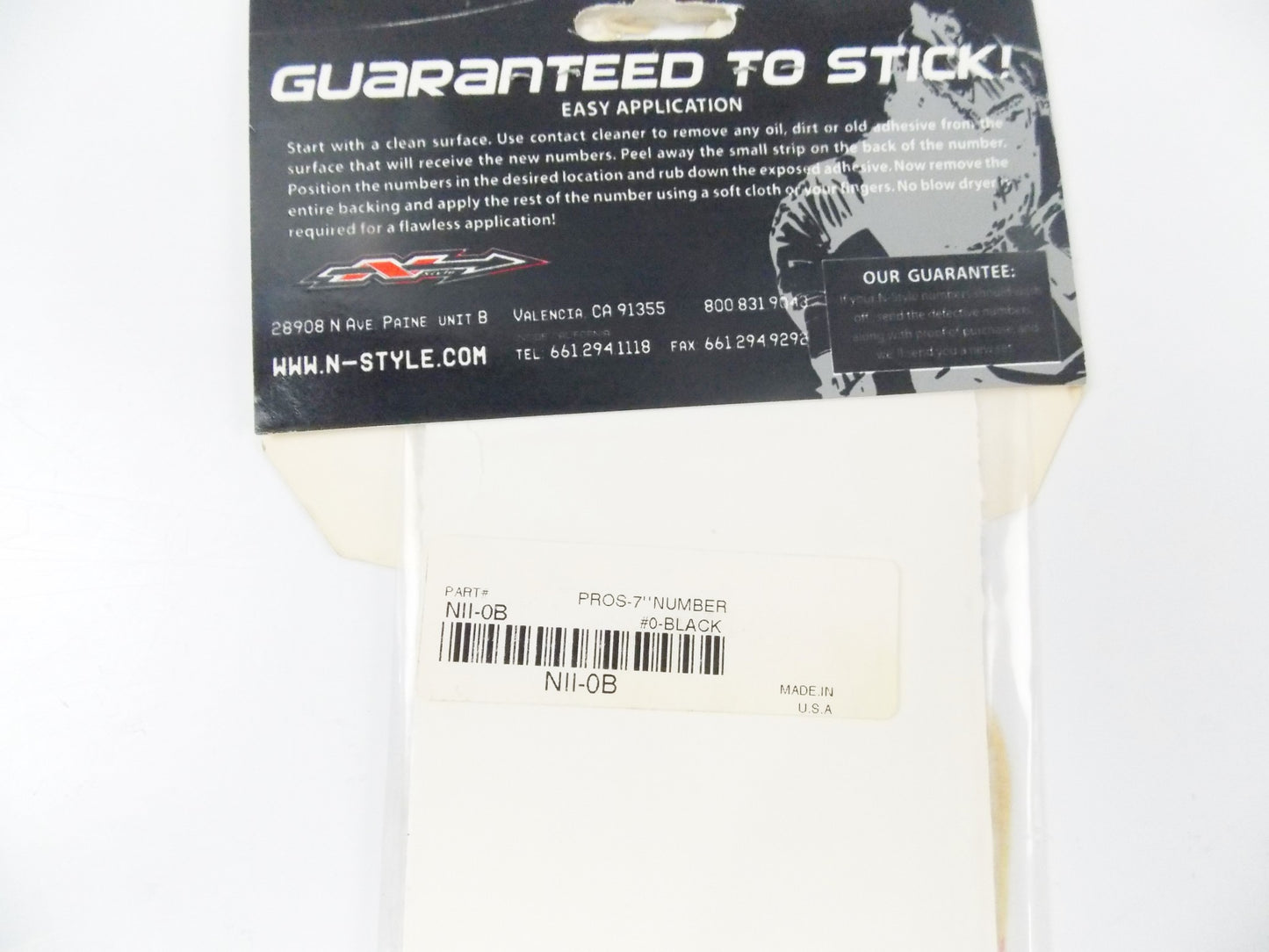 PROS 2 FRONT/SIDE PANEL 7"x3.25" BLACK NUMBERS STICKER SET "0" ZERO  NII-0B - MotoRaider