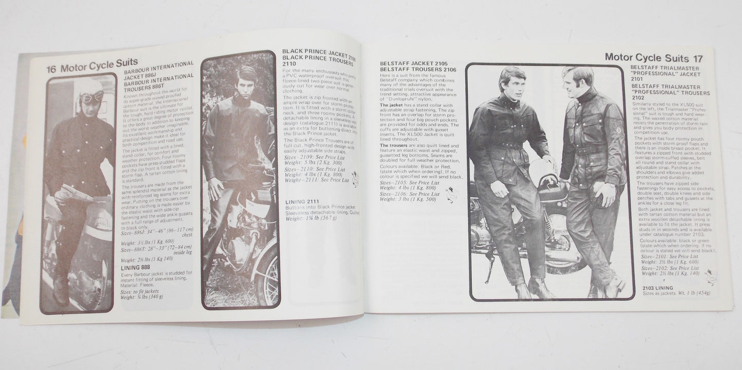1972 THE WORLD LEWIS LEATHERS CATALOG 1972 50TH EDITION BSA TRIUMPH NORTON CAFE - MotoRaider