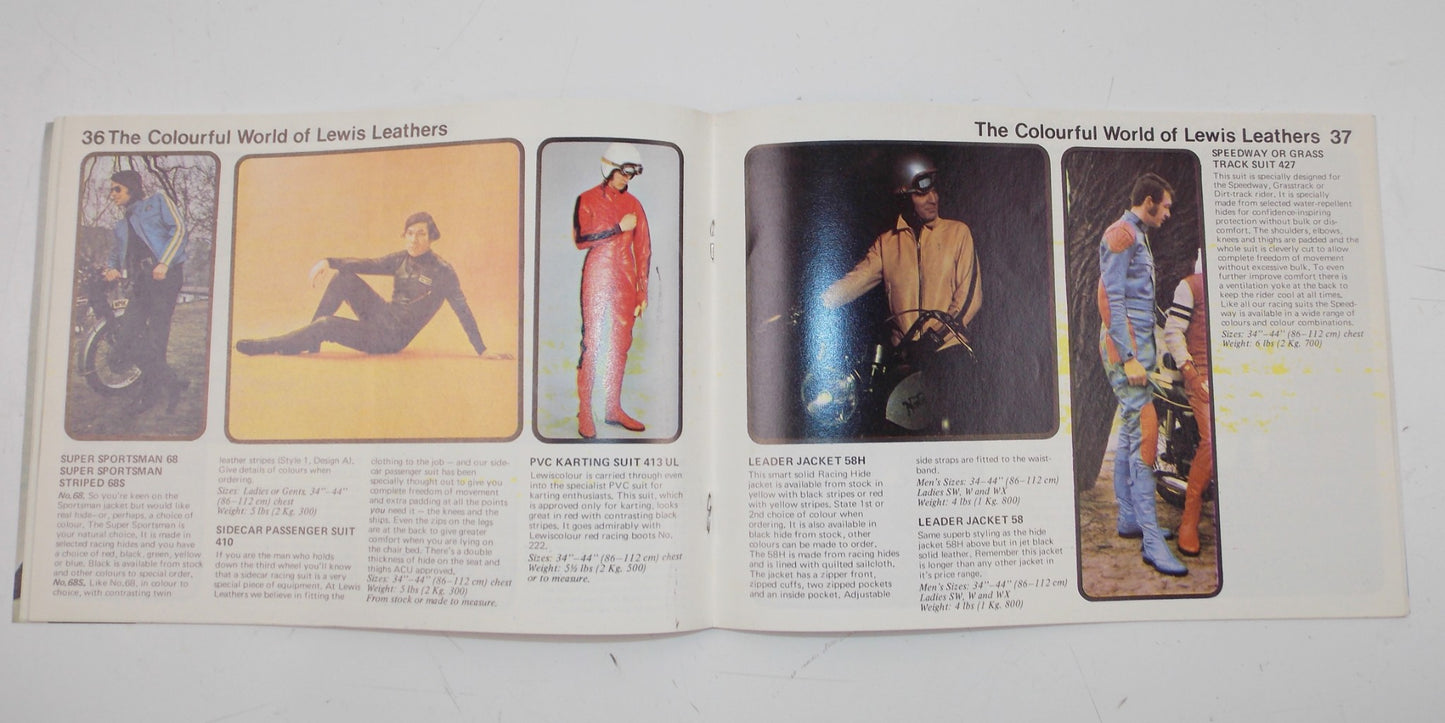 1972 THE WORLD LEWIS LEATHERS CATALOG 1972 50TH EDITION BSA TRIUMPH NORTON CAFE - MotoRaider