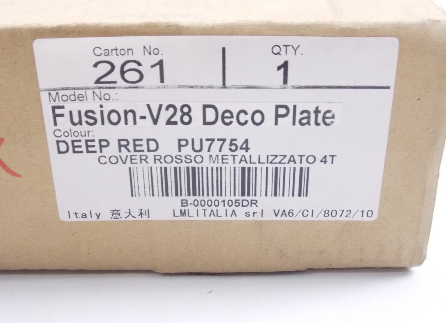 LUGGAGE TOP CASE FUSION-V28 PLATE COVER DEEP RED LML PU7754 VESPA STAR STELLA - MotoRaider