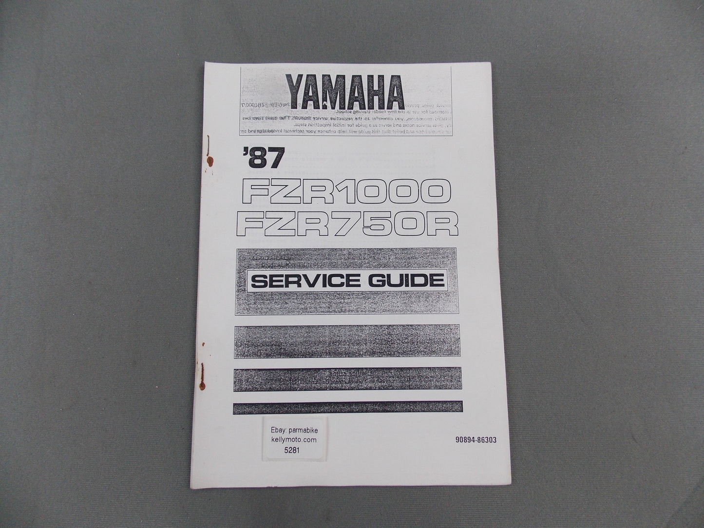 YAMAHA 1987 FZR1000 FZR750R SERVICE GUIDE ITALIAN # 90894-86303 - MotoRaider