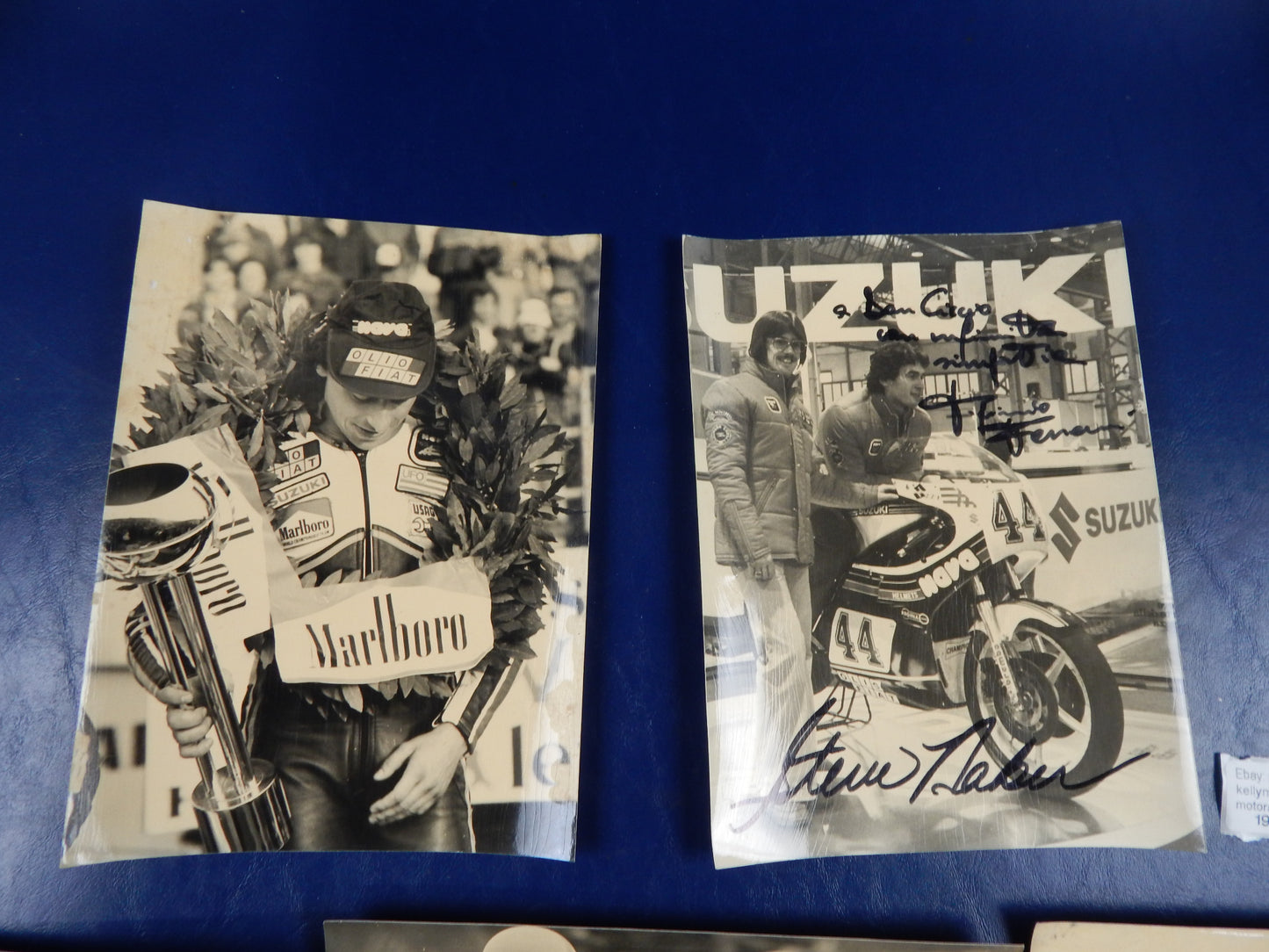 5 ORIGINAL BW 9.5"x7" 1970's SUZUKI SUPERBIKE PHOTOS VINTAGE RACING - MotoRaider