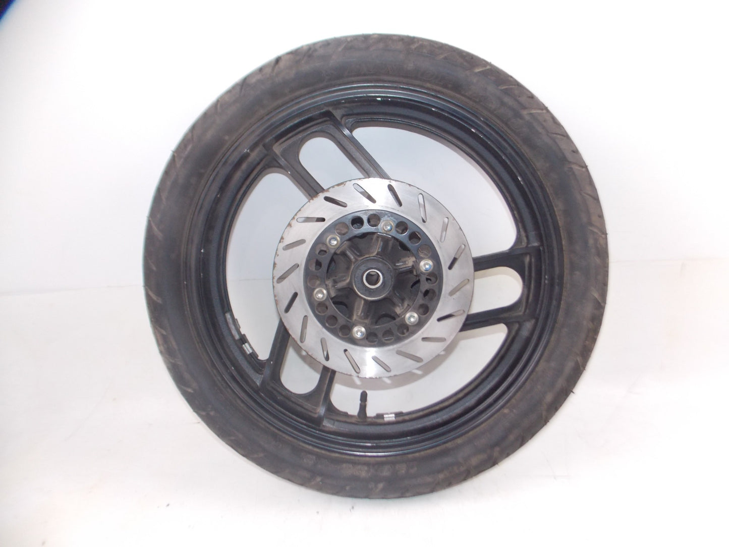 1990's YAMAHA 2.75-18 REAR WHEEL BLACK SPROCKET BRAKE DISC ROTOR TIRE VINTAGE - MotoRaider