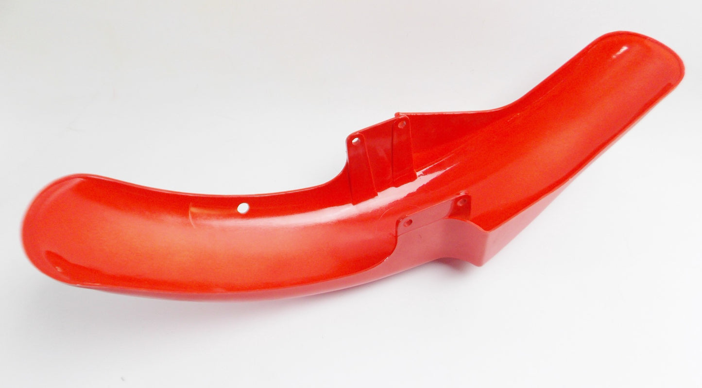 OEM LAVERDA LB-1 UNO SPORT 1990 PLASTIC FRONT FENDER MUD GUARD RED - MotoRaider