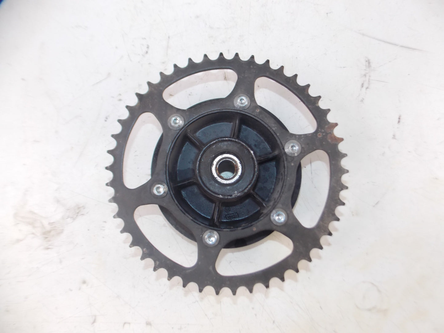 1990's YAMAHA 2.75-18 REAR WHEEL BLACK SPROCKET BRAKE DISC ROTOR TIRE VINTAGE - MotoRaider