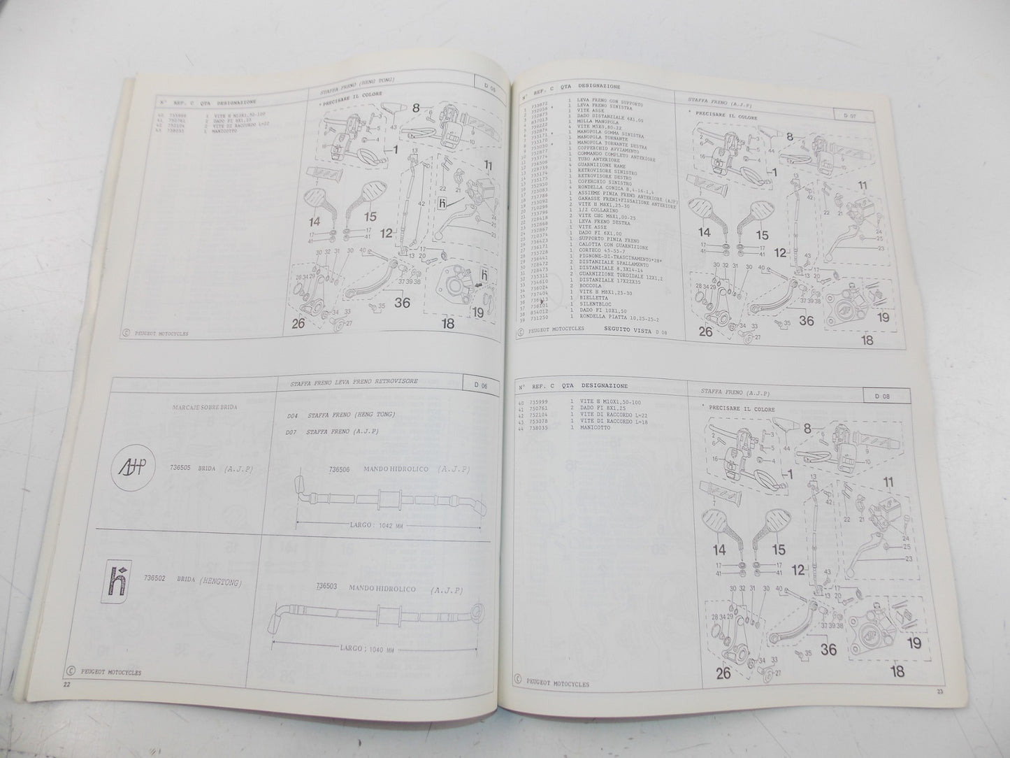 07/1997 SPARE PARTS CATALOG BOOK MANUAL PEUGEOT SCOOTER GAMMA SPEEDFIGHT ITALIAN - MotoRaider