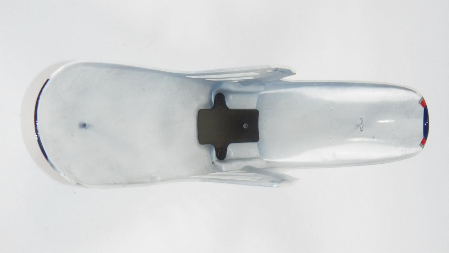 NOS OEM YAMAHA 1984 XJ750S FRONT MUDGUARD FENDER WHITE BLUE RED 41Y-21501-00-1X - MotoRaider