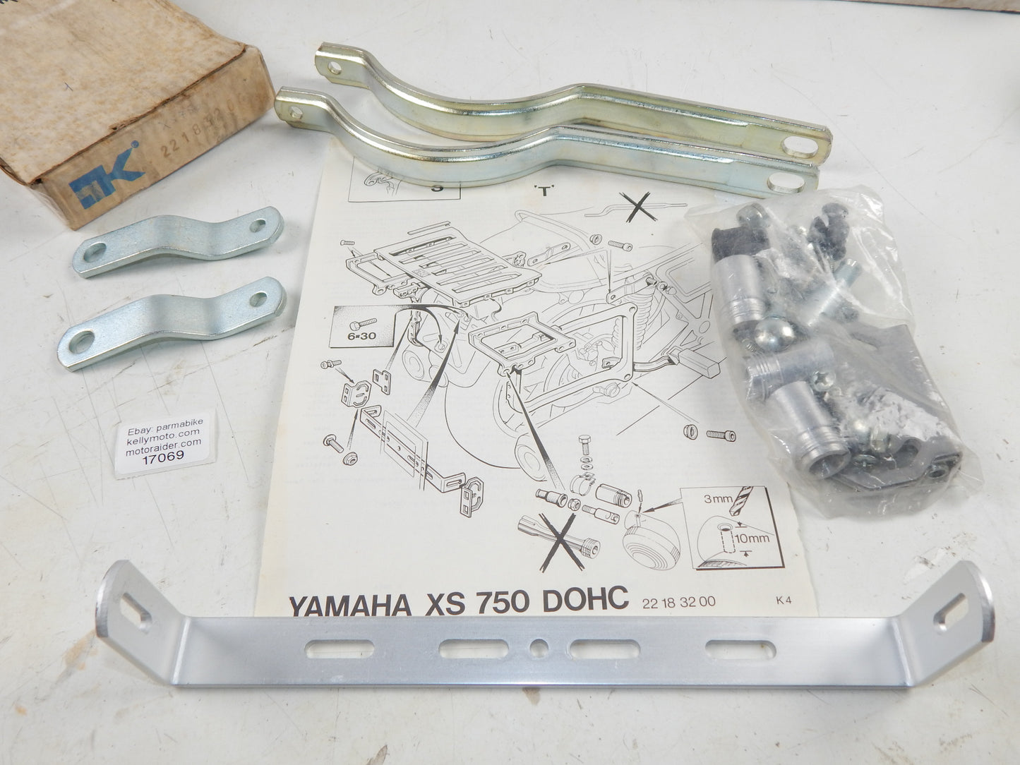 KRAUSER LUGGAGE MOUNTNG HARDWARE KIT PLATES BRACKETS BOLTS YAMAHA XS750 22183200 - MotoRaider