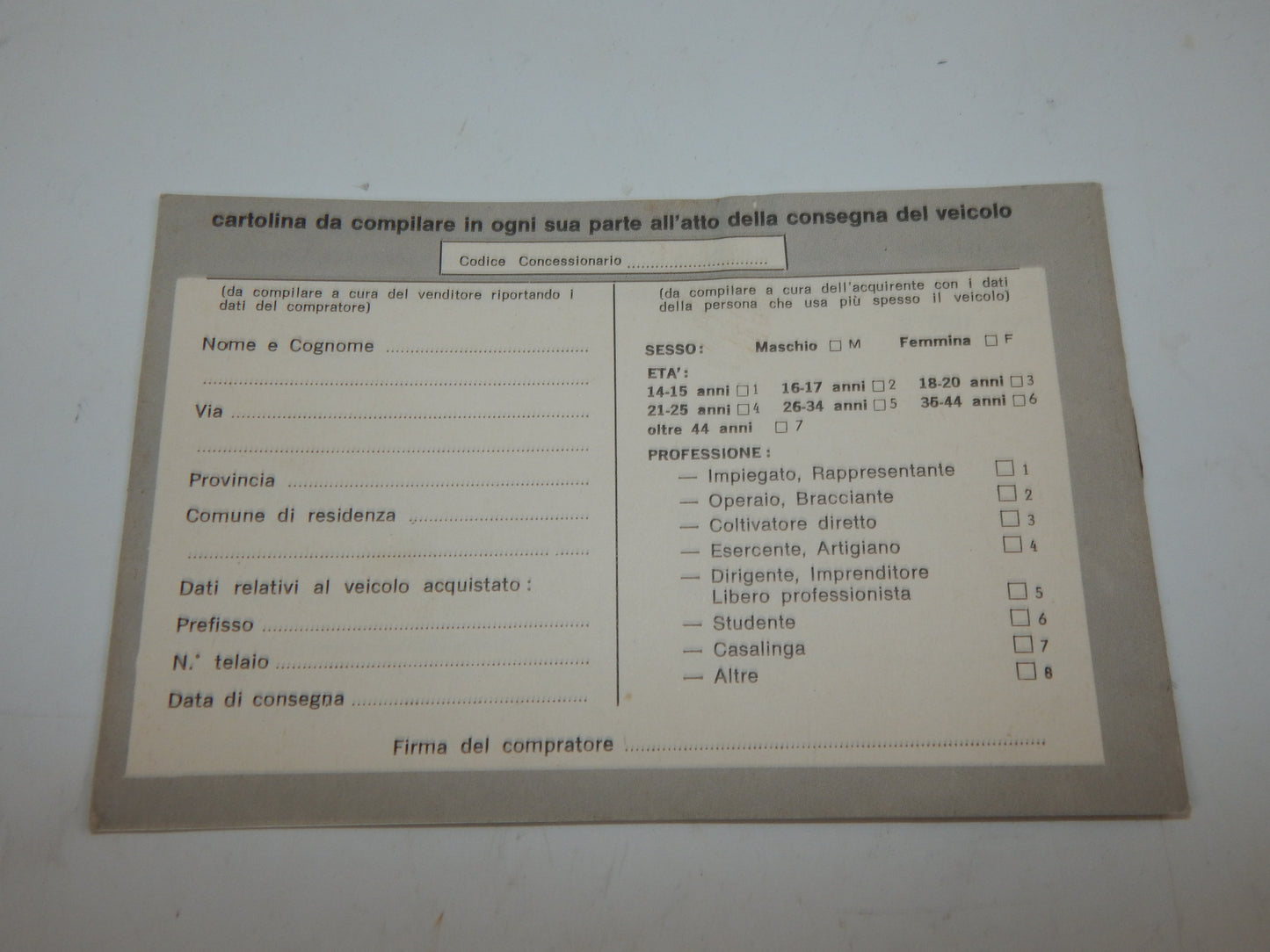 1980's PIAGGIO CIAO BRAVO BOXER WARRANTY BOOK ITALIAN VINTAGE MOPED - MotoRaider