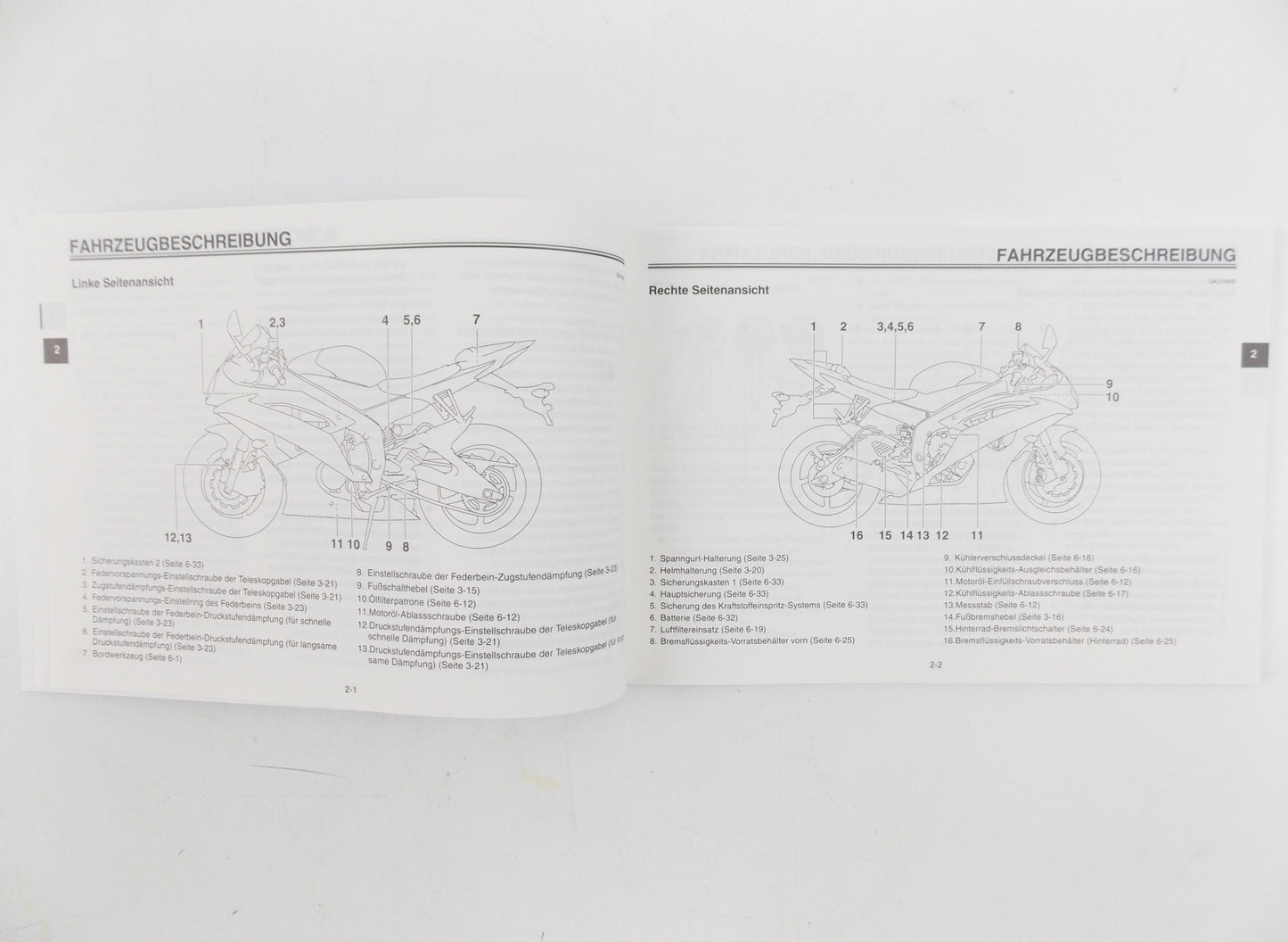 YAMAHA YZF-R6 13S-28199-G0 OPERATION MANUAL OWNER BOOK GERMANY - MotoRaider