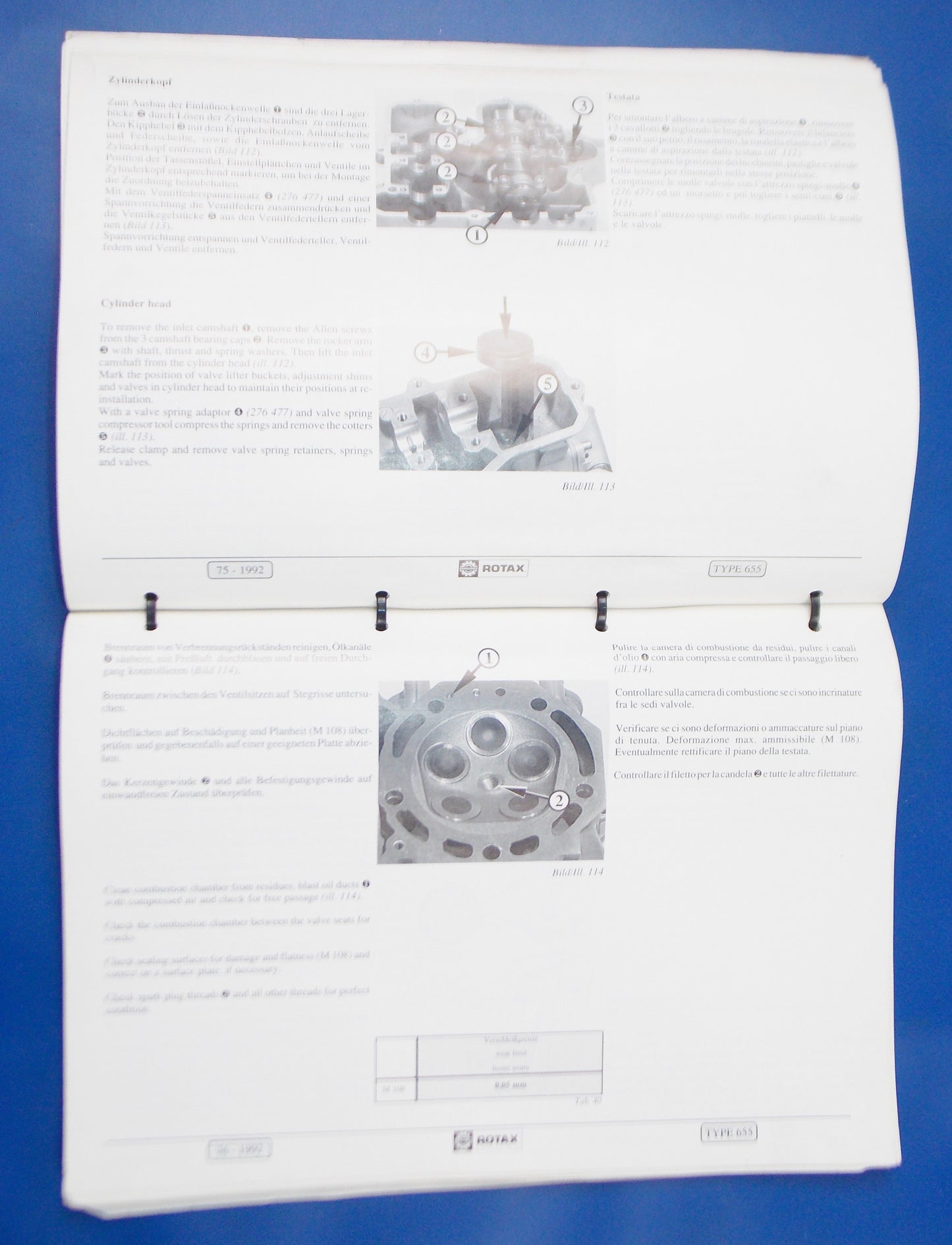 3 MANUAL 1992 APRILIA ROTAX 655 ENGINE MOTOR REPAIR SHOPBOOK ITALY GERMANY UK - MotoRaider