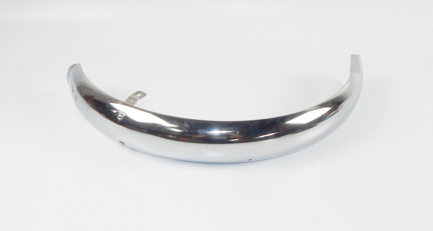 VINTAGE MOTORCYCLE MOPED MUD GUARD REAR FENDER STEEL CHROMED L=34" W=3" ITALY - MotoRaider