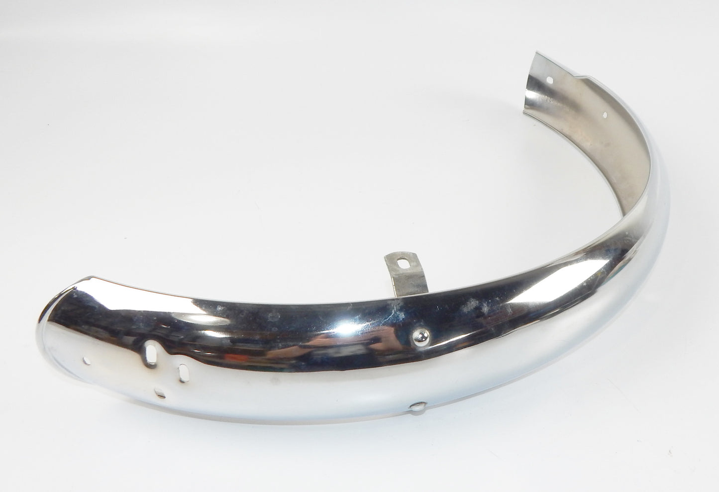 VINTAGE MOTORCYCLE MOPED MUD GUARD REAR FENDER STEEL CHROMED L=34" W=3" ITALY - MotoRaider
