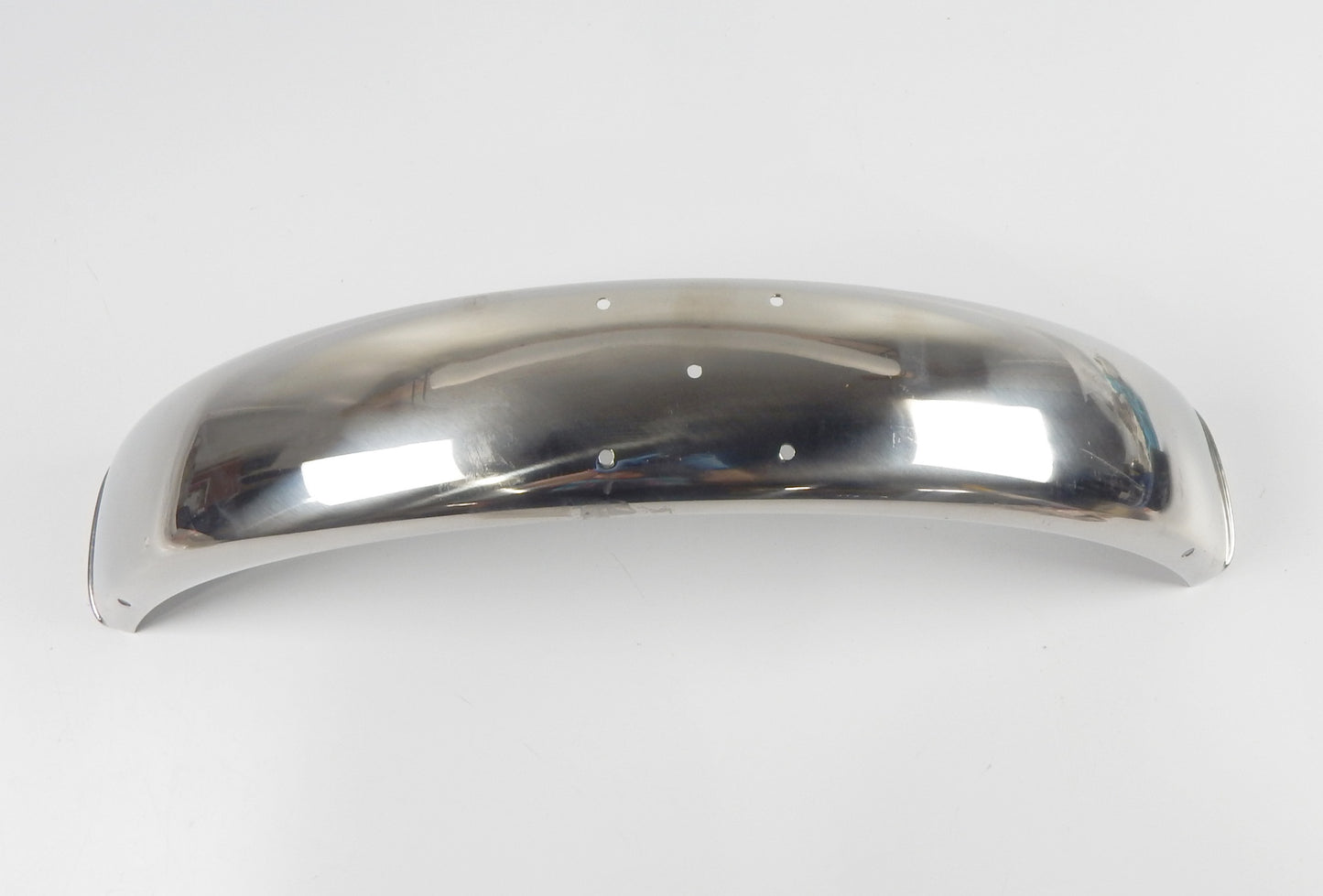 VINTAGE ITALY MOTORCYCLE MUDGUARD FENDER STEEL CHROME L=34" PAIOLI GILERA DUCATI - MotoRaider