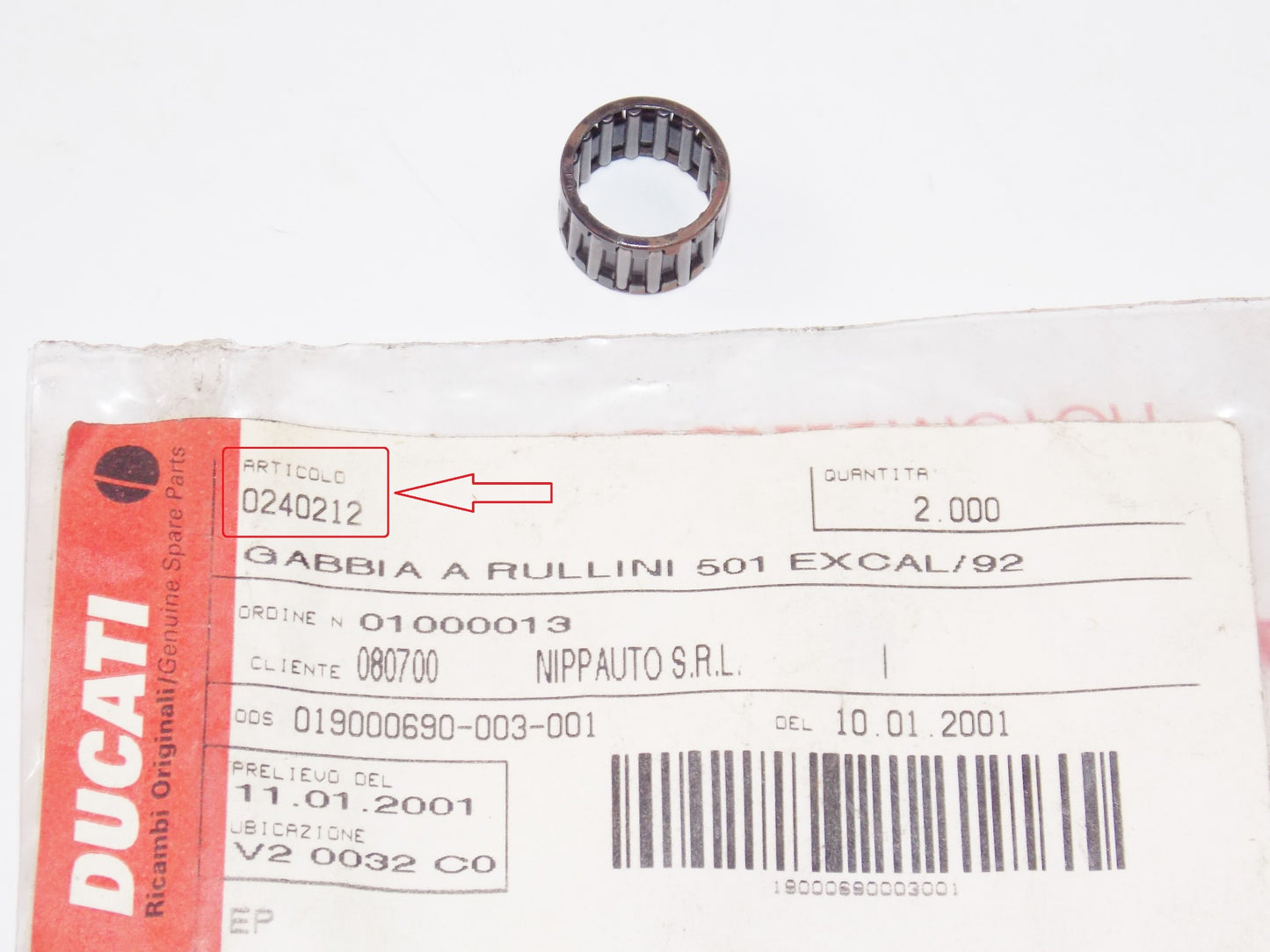 OEM DUCATI MORINI 1988 COGUARO 350/501 DART 350-400 ROLLER CAGE BEARING 240212 - MotoRaider