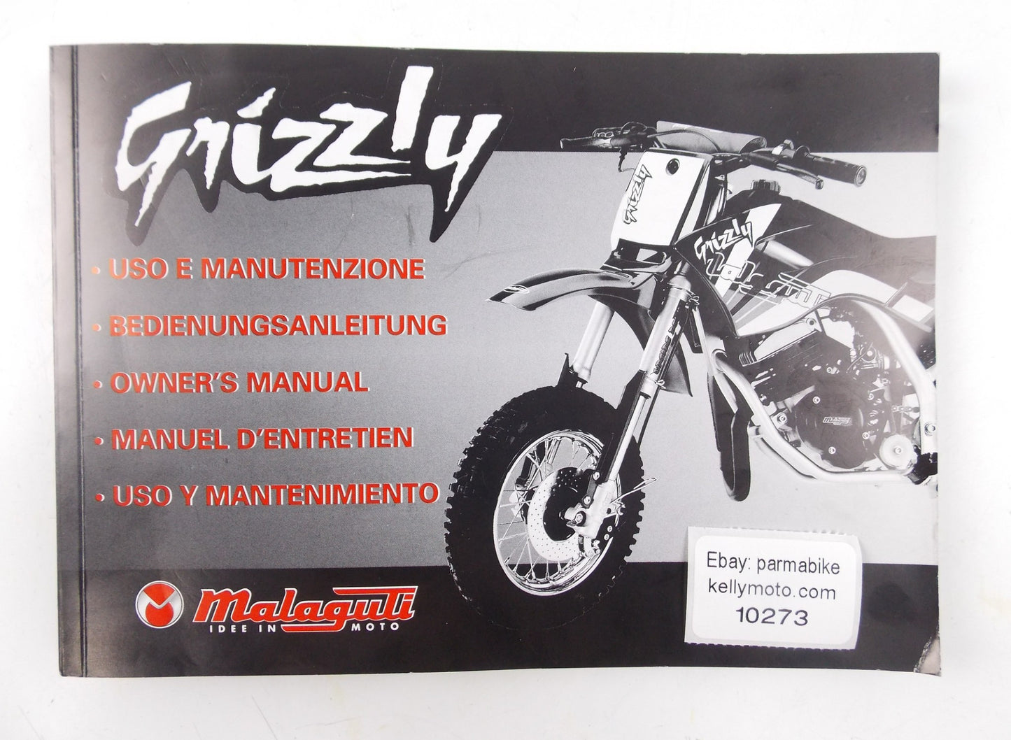 GRIZZLY MALAGUTI OWNER'S MANUAL USER BOOK ITALIAN GERMAN ENGLISH FRENCH SPANISH - MotoRaider