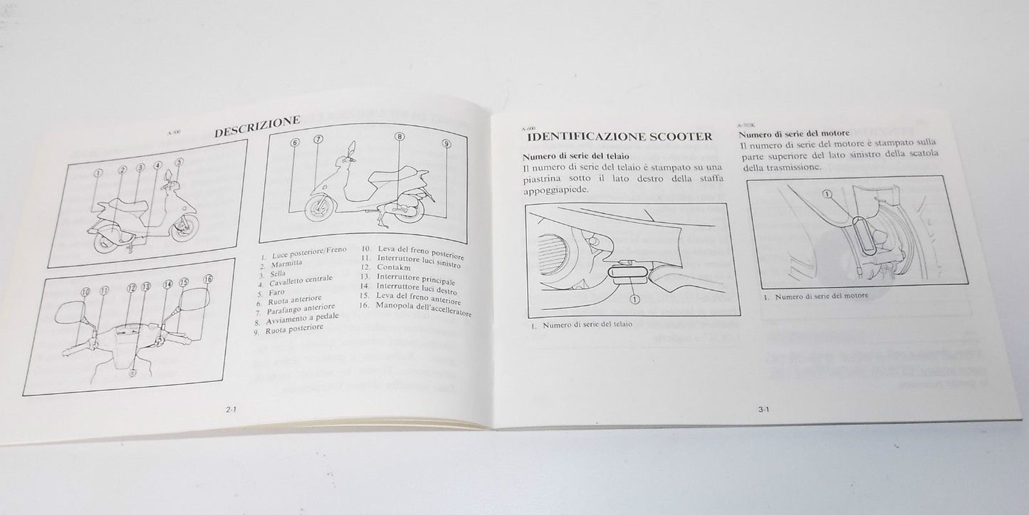 NEW 1992 MBK CR50 OWNER MANUAL BOOK IN ITALIAN YAMAHA SCOOTER MOTOBECANE - MotoRaider