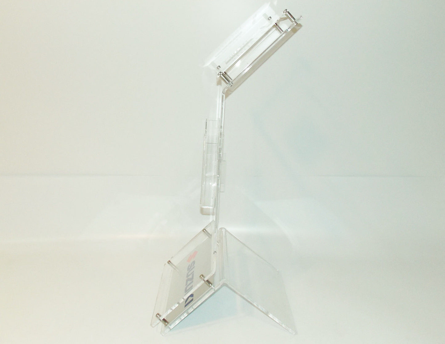 SUZUKI GSXR-750 DEALER SHOWROOM DISPLAY CLEAR PLEXIGAS H35" WITH BROCHURE POCKET - MotoRaider