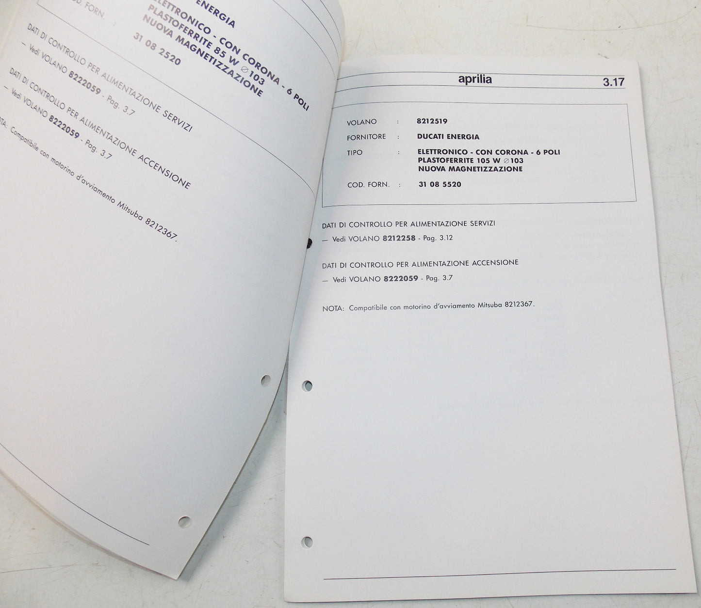 1992 UPDATE APRILIA ELECTRICAL SYSTEM COMPONENTS EFFICIENCY CONTROL MANUAL BOOK - MotoRaider