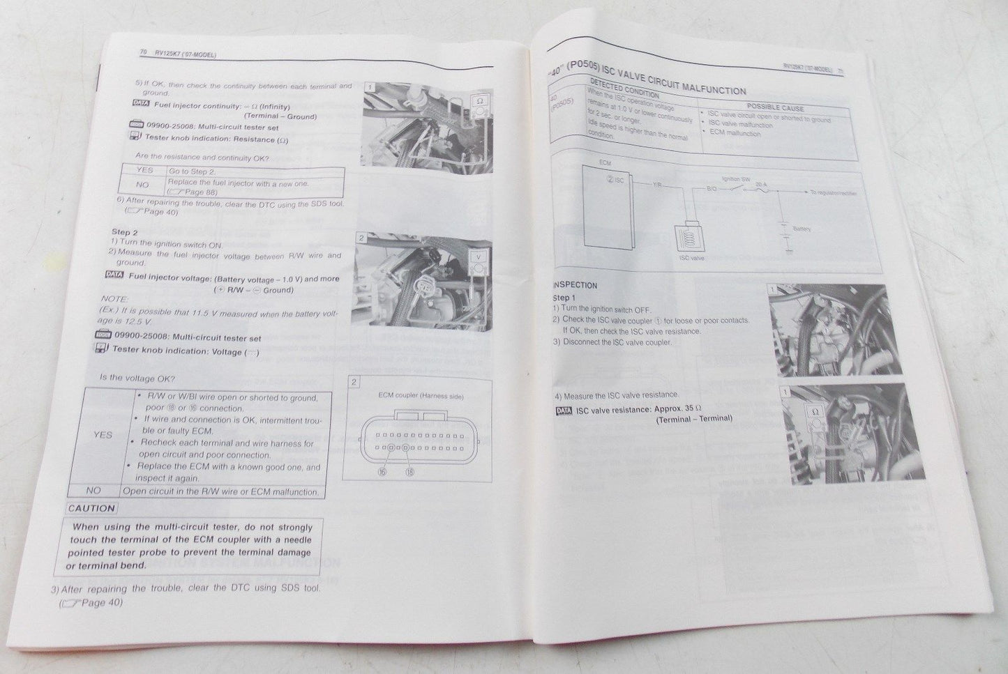 NOS SUZUKI SEPT. 2006 SUPPLEMENTARY SERVICE MANUAL RV125 99501-31150-01E - MotoRaider