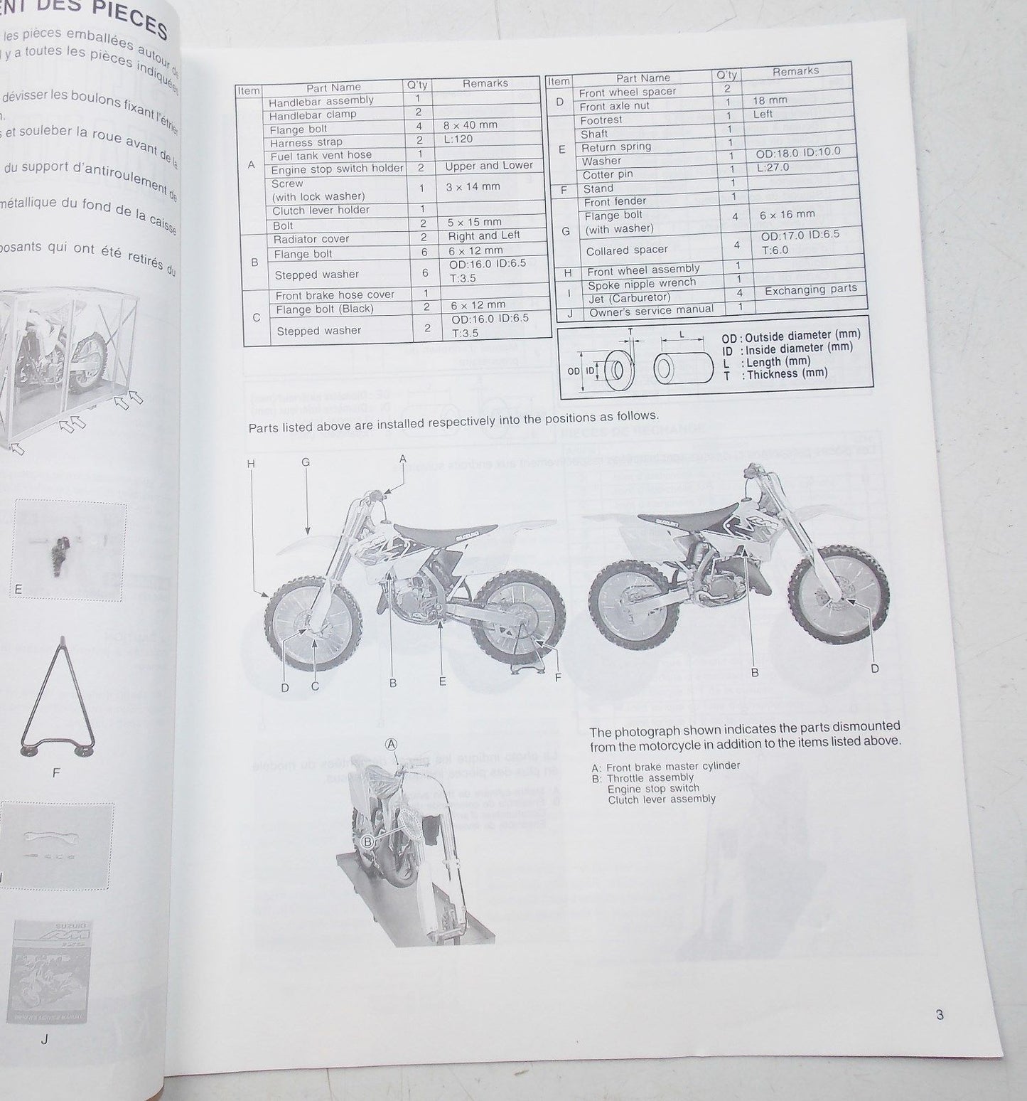 USED SUZUKI 2000 SET-UP MANUAL RM125K1 99505-01111-01T - MotoRaider