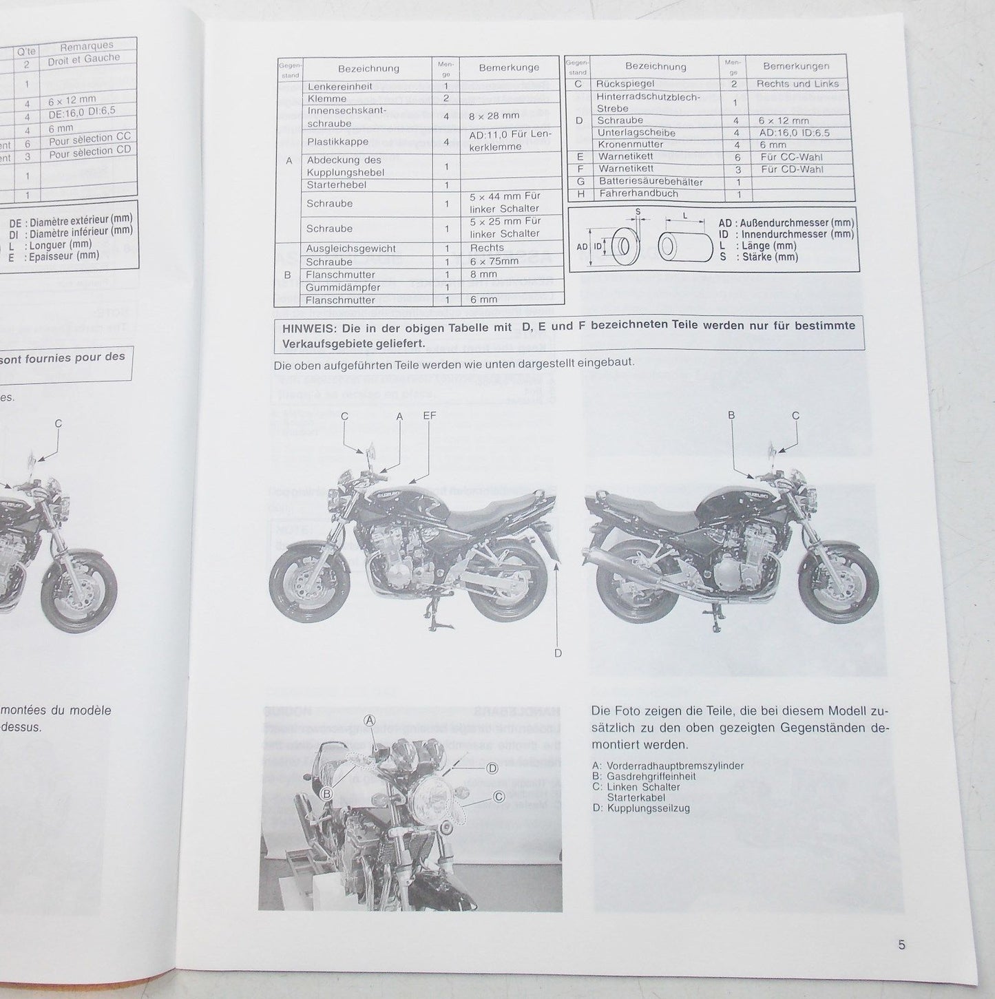 USED SUZUKI 1999 SET UP MANUAL GSF600Y/UY 99505-01190-011 - MotoRaider