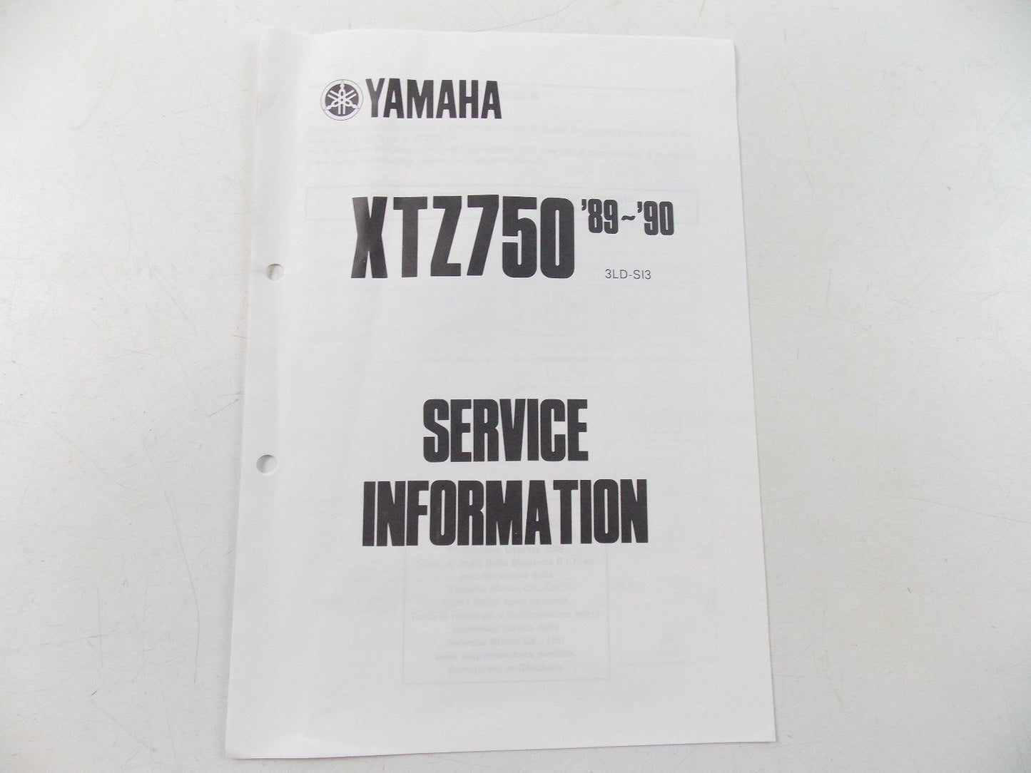 NOS YAMAHA 1989 1990 SERVICE INFORMATION MANUAL XTZ750 - MotoRaider