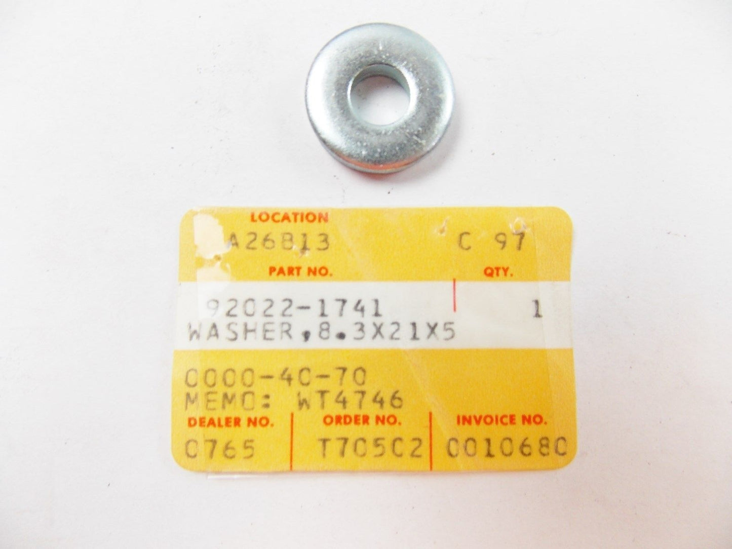 NOS KAWASAKI 1985 1986 1987 WASHER 8.3X21X5 ZX600 92022-1741 - MotoRaider