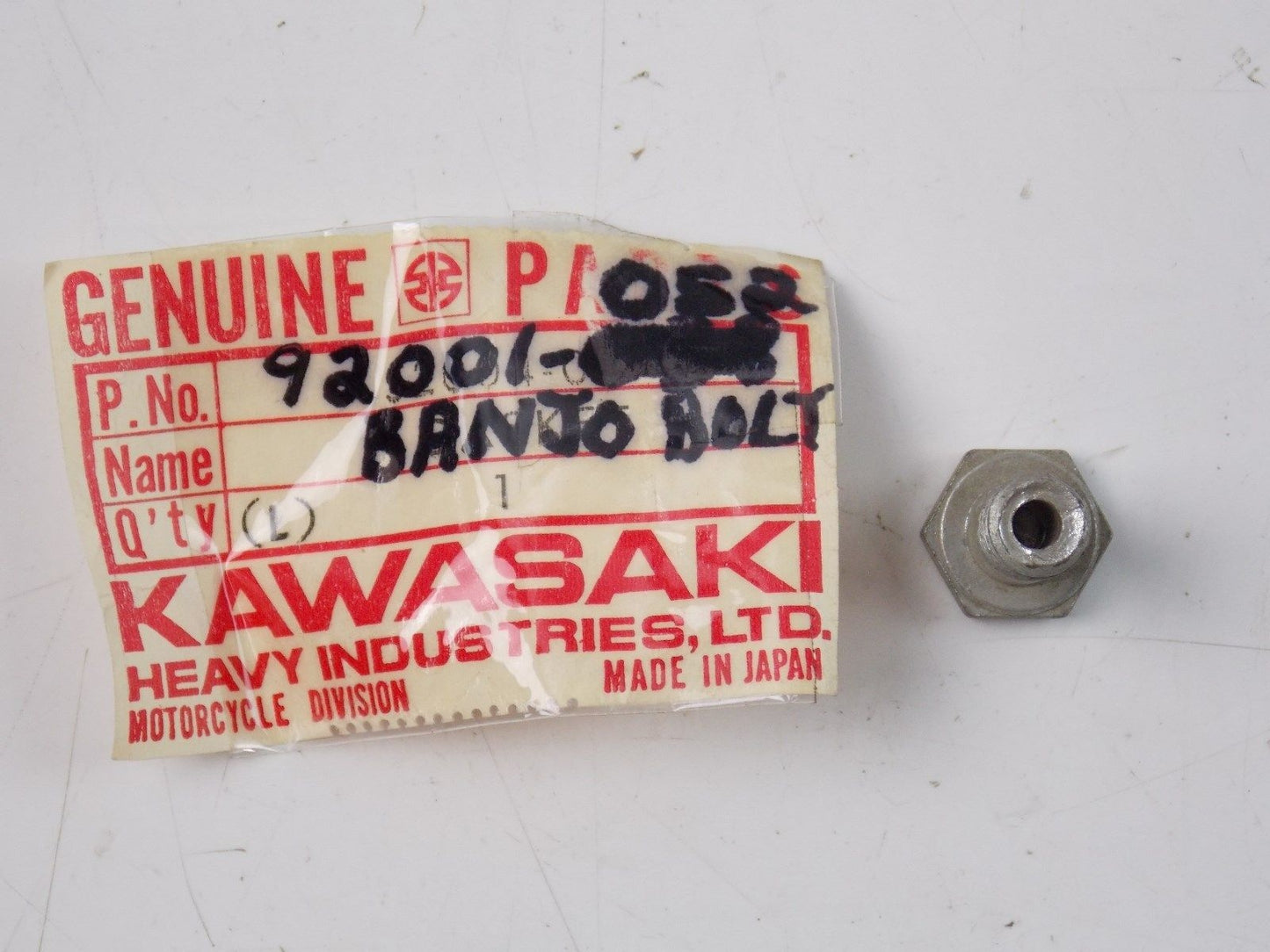 NOS KAWASAKI 1969-1976 BANJO BOLT VALVE CHECK G3 G4 G5 KV100 92001-052 - MotoRaider