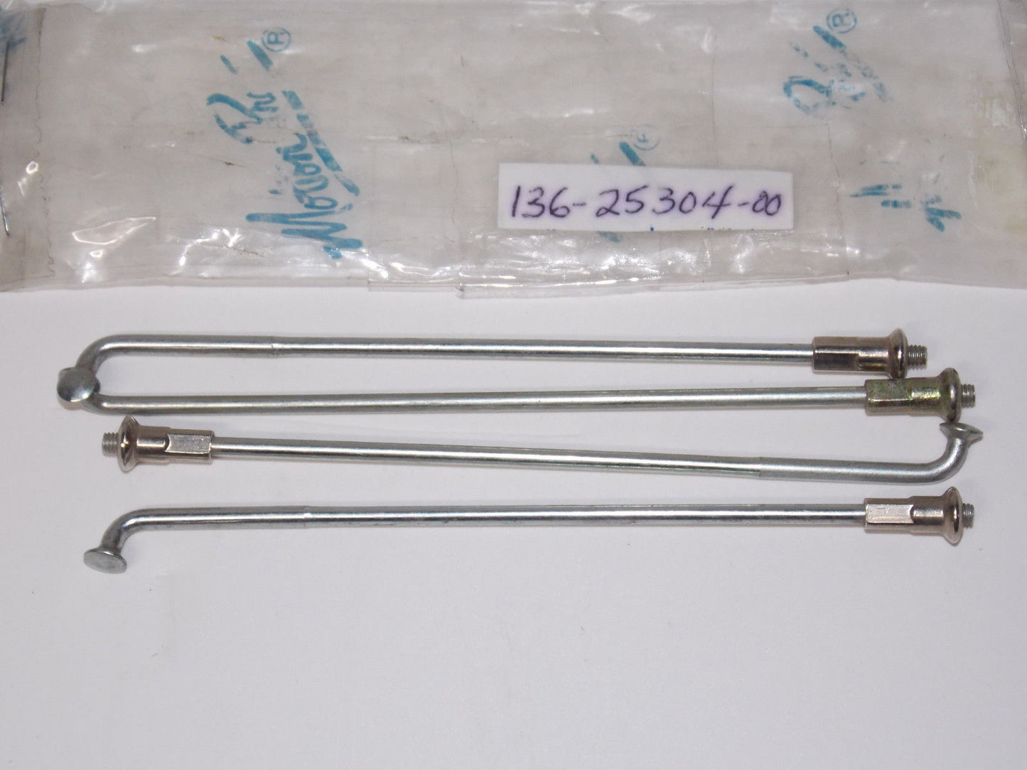 3 REAR WHEEL SPOKE WITH NIPPLE OEM YAMAHA 1964 1965 1966 YA6 136-25304-00 - MotoRaider