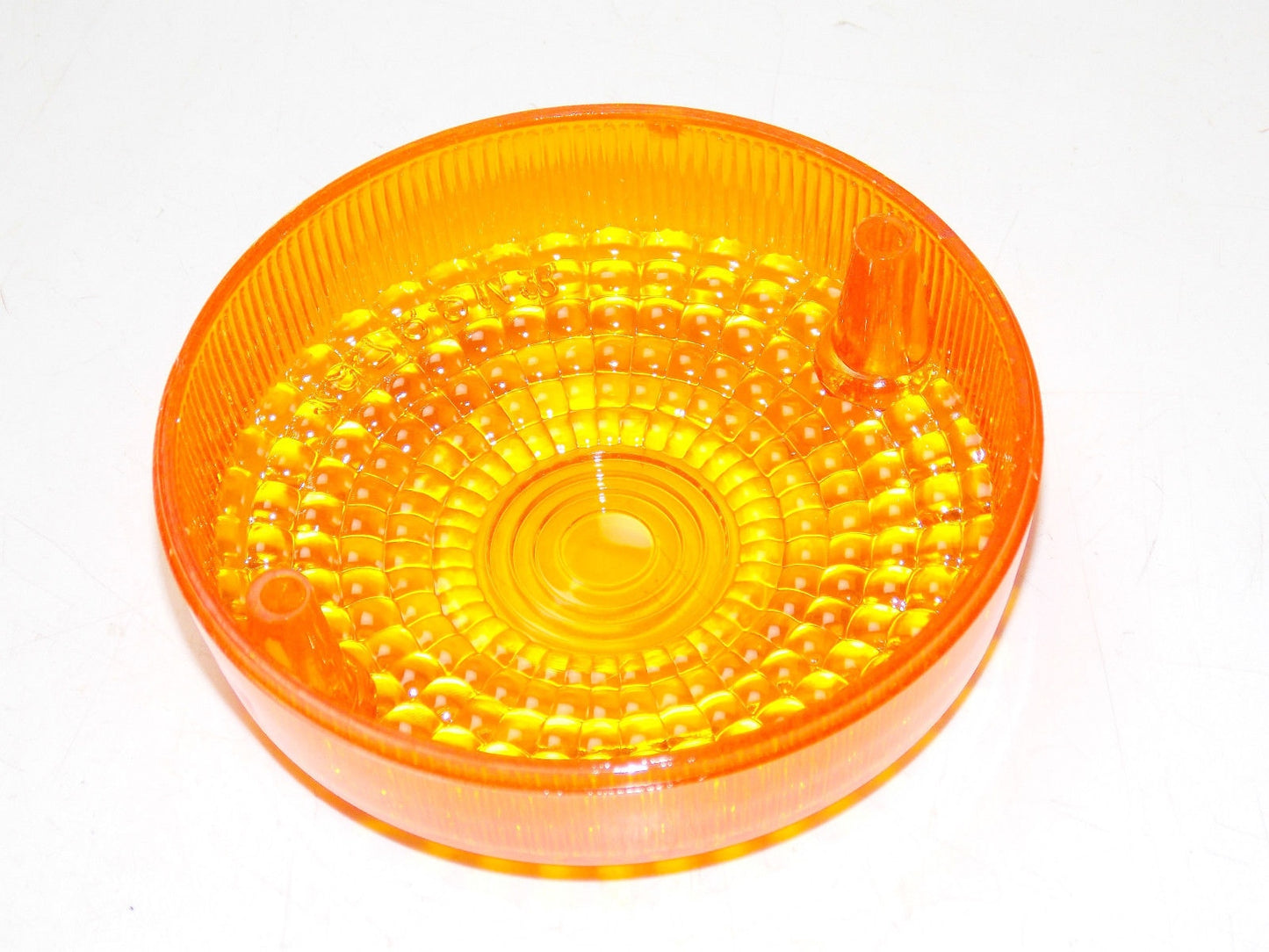 VINTAGE TURN SIGNAL BLINKER LENS AMBER REFLECTOR SUZUKI KAWASAKI 3"5/8 92mm - MotoRaider