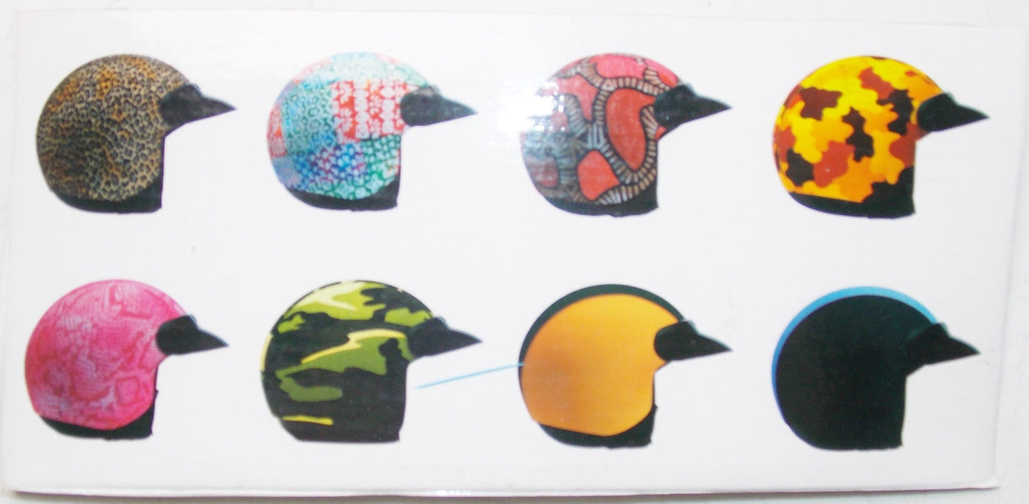1990's BLUE YELLOW MOTORCYCLE HELMET JET OPEN FACE COVER SKIN DUCATI BMW GUZZI - MotoRaider