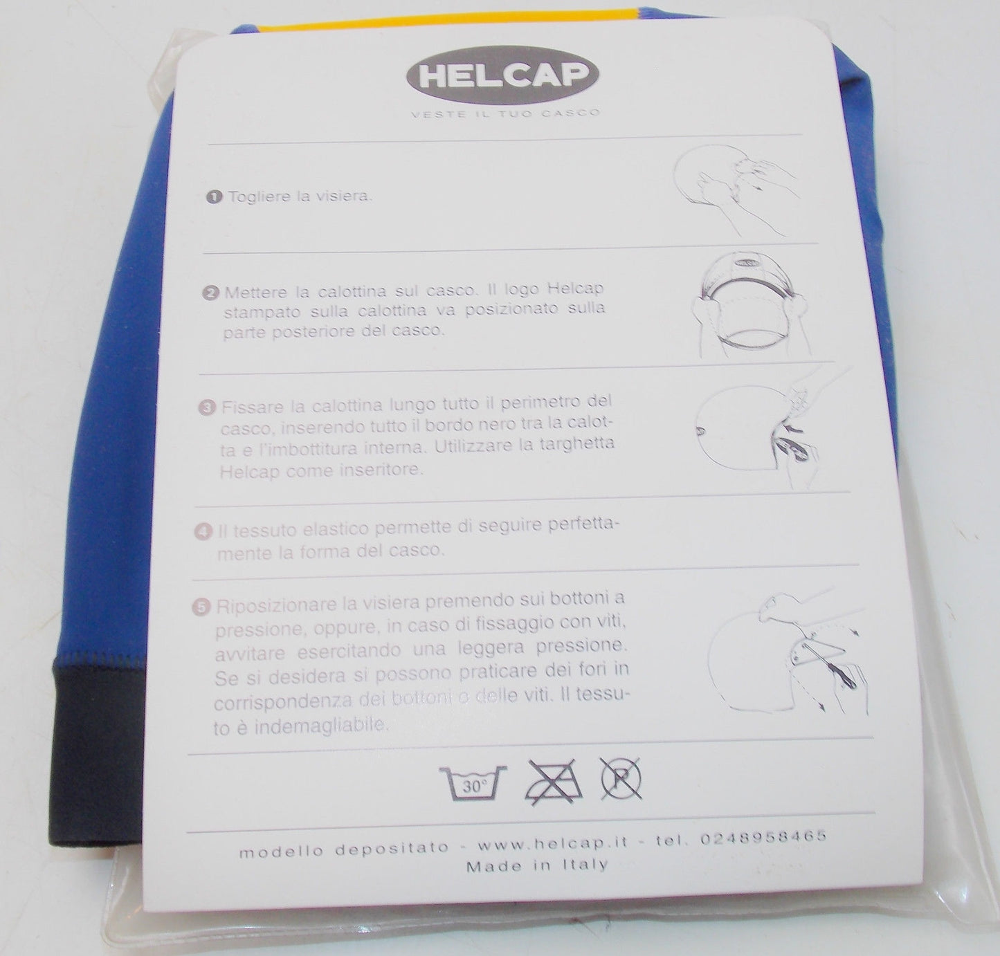 1990's BLUE YELLOW MOTORCYCLE HELMET JET OPEN FACE COVER SKIN DUCATI BMW GUZZI - MotoRaider