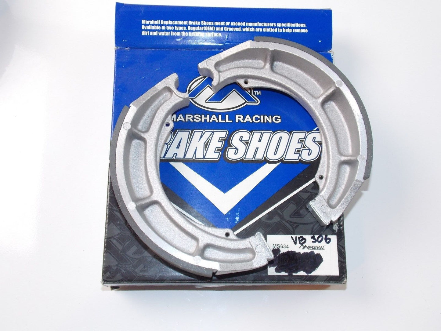 NOS MARSHALL 1 PAIR RACING BRAKE SHOES MS634 VB-306 - MotoRaider