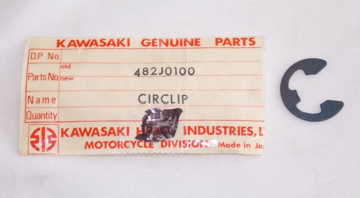 NOS KAWASAKI 1966-2012 CIRCLIP TYPE-E 10MM KZ750 EL250 ZL600 F3/5 482J0100 - MotoRaider