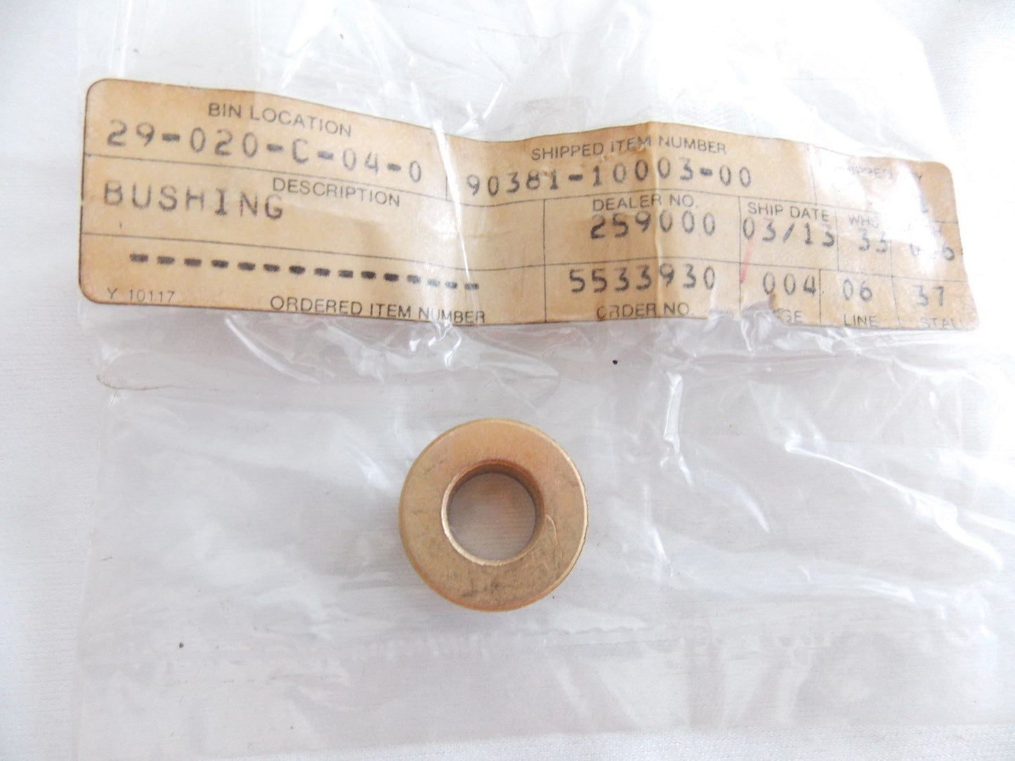 NOS YAMAHA 1969-1976 SOLID BUSH SS338 SW396 GP396 SL292 SRX440 90381-10003 - MotoRaider