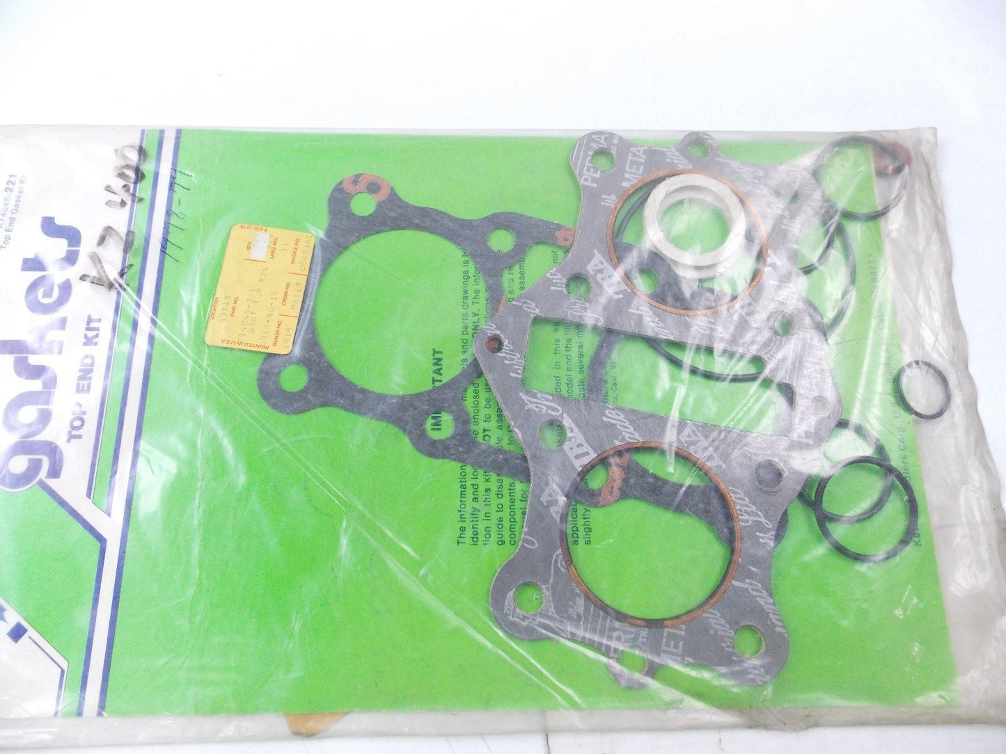 NOS OEM 1978 KAWASAKI TOP END GASKET KIT KZ400 K14046-221 - MotoRaider