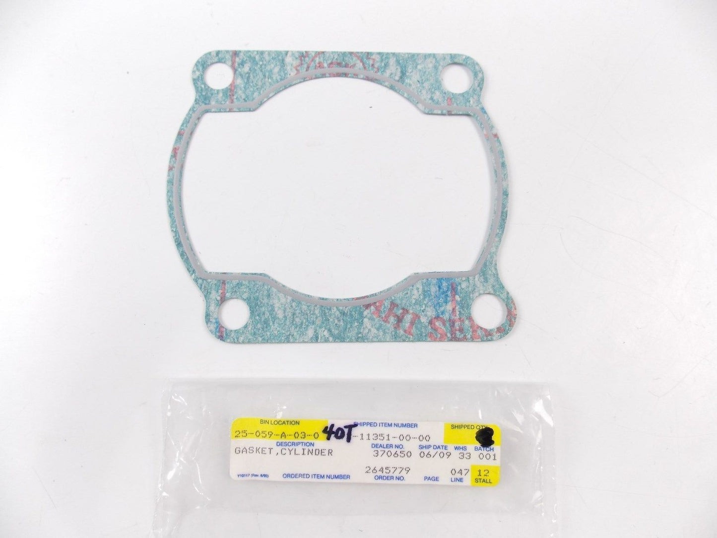 NOS 0EM 1980-1985 YAMAHA CYLINDER GASKET YZ465/490 IT465/490 40T-11351-00 - MotoRaider