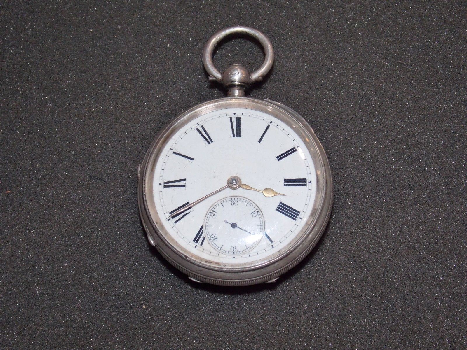 1891-91 LONDON SILVER CASED BRITISH GENTS POCKET WATCH WITH KEY 50mm JW - MotoRaider
