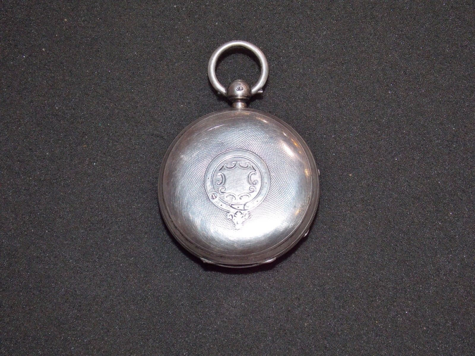 1891-91 LONDON SILVER CASED BRITISH GENTS POCKET WATCH WITH KEY 50mm JW - MotoRaider