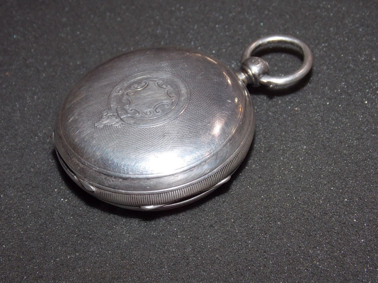 1891-91 LONDON SILVER CASED BRITISH GENTS POCKET WATCH WITH KEY 50mm JW - MotoRaider